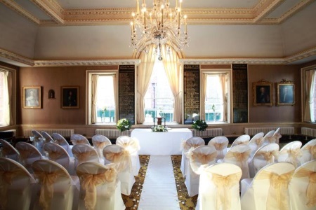 Chichester City Council's Council Chamber set up for a wedding