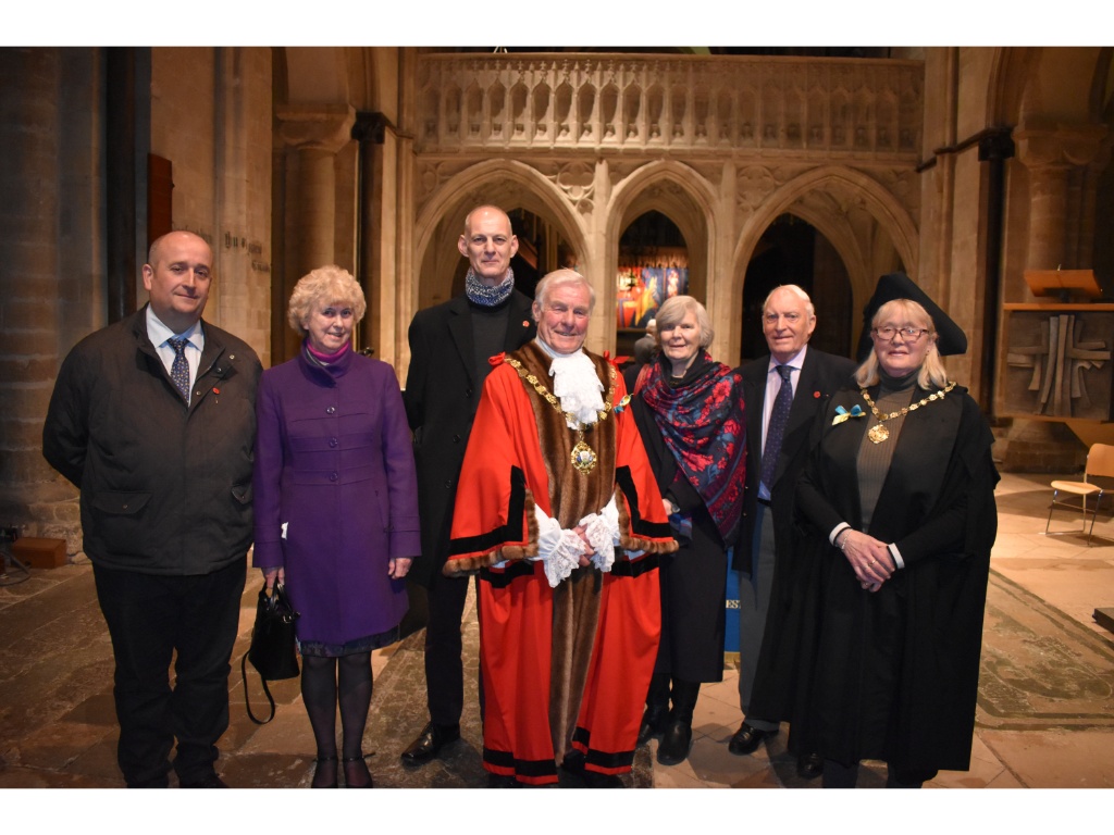 Chichester City Council Annual Awards - 2019 recipients pictured at the Annual Awards ceremony, Chichester Cathedral, 1 March 2022