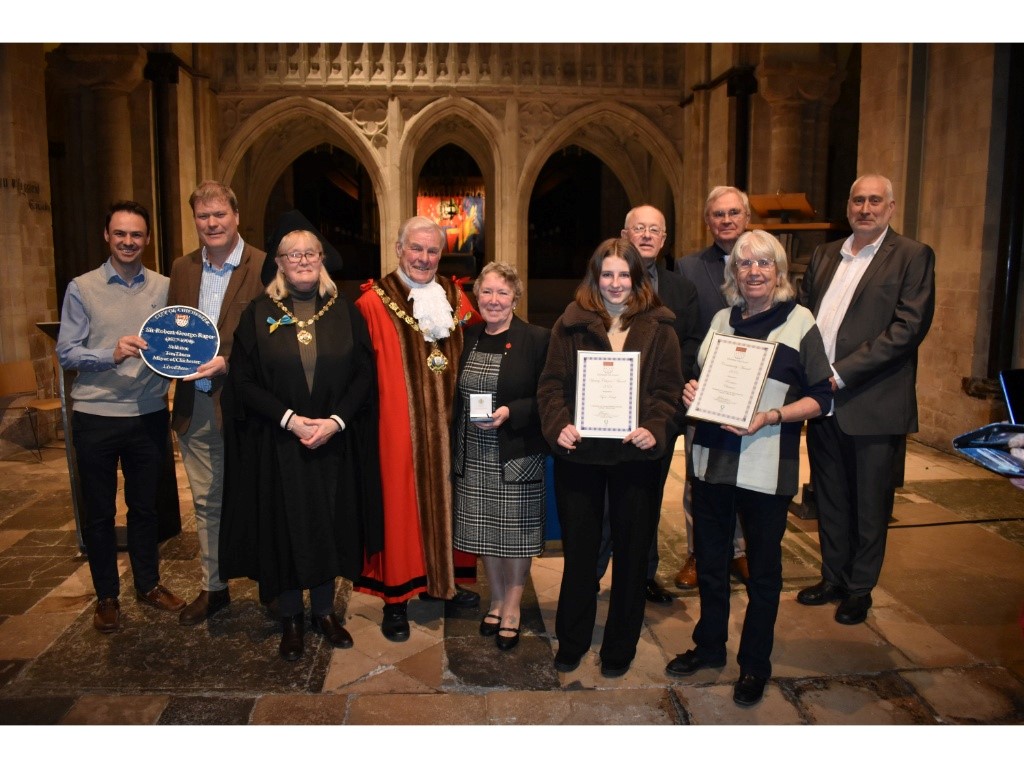 Chichester City Council Annual Awards - 2020 recipients pictured at the Annual Awards ceremony, Chichester Cathedral, 1 March 2022