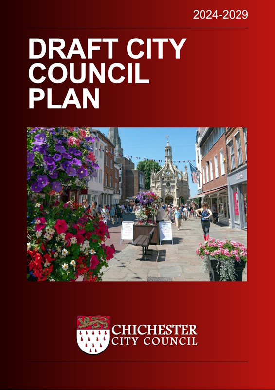 Image showing the cover of the draft Chichester City Council Plan 2024/2029