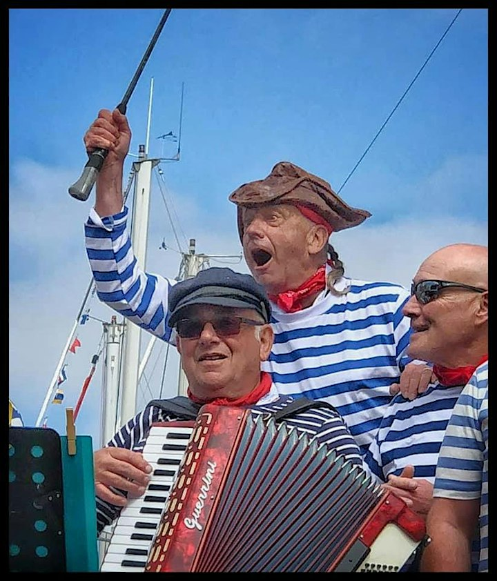 Photograph of the Selsey Shantymen performing in costume