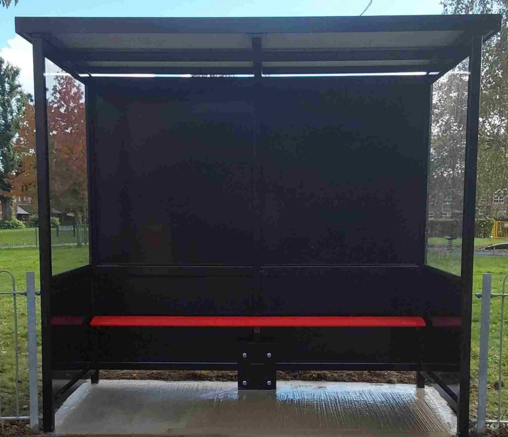 Chichester City Council bus shelter installed on Swanfield Drive