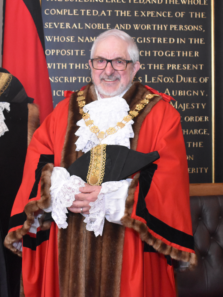 Mayor of Chichester, Councillor Craig J. L. Gershater pictured in the Council Chamber, the Council House.