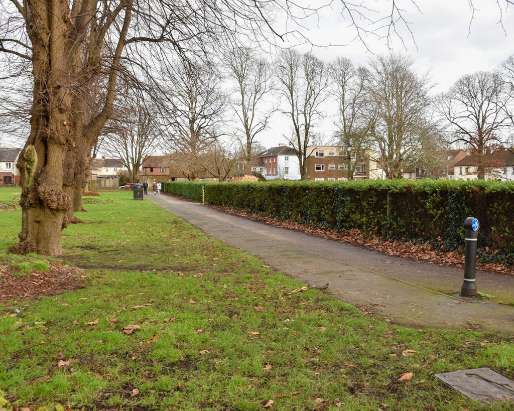 Cycle path besides Litten Gardens.