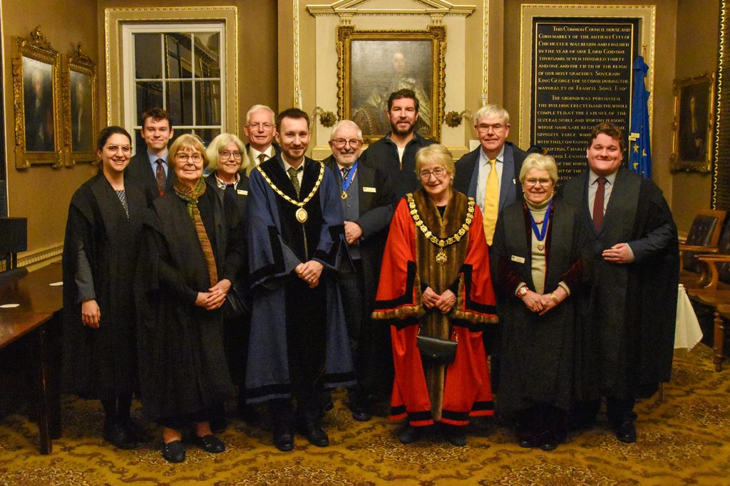 Photo of Chichester City Councillors in the Council Chamber prior to the ceremony.