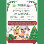 You are invited to Festive Bites on a Budget. THURSDAY 11 DECEMBER FREE ENTRY St. John’s Church, Southbourne, PO10 8LB Make tasty no-cook festive snacks together as a family. Share your creations while you listen to seasonal music. Enjoy Christmas stories and hot chocolate. Spaces limited. Booking essential: keely@chichesterdistrict.foodbank.org.uk or 07300 802377 Arun and Chichester Food Partnership Chichester District Foodbank - Together with Trussell West Sussex Library Service